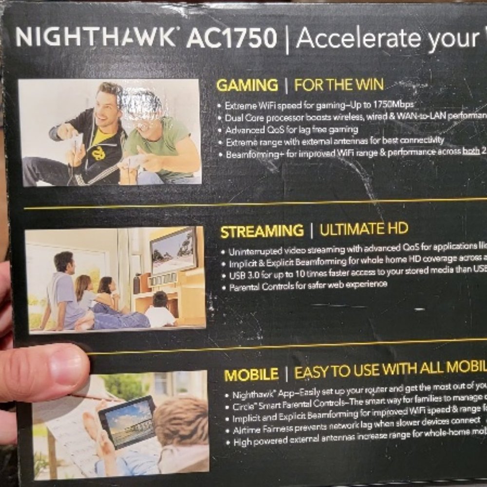 Netgear NightHawk Smart WIFI Router AC1750 R6700 Black - Picture 8 of 9